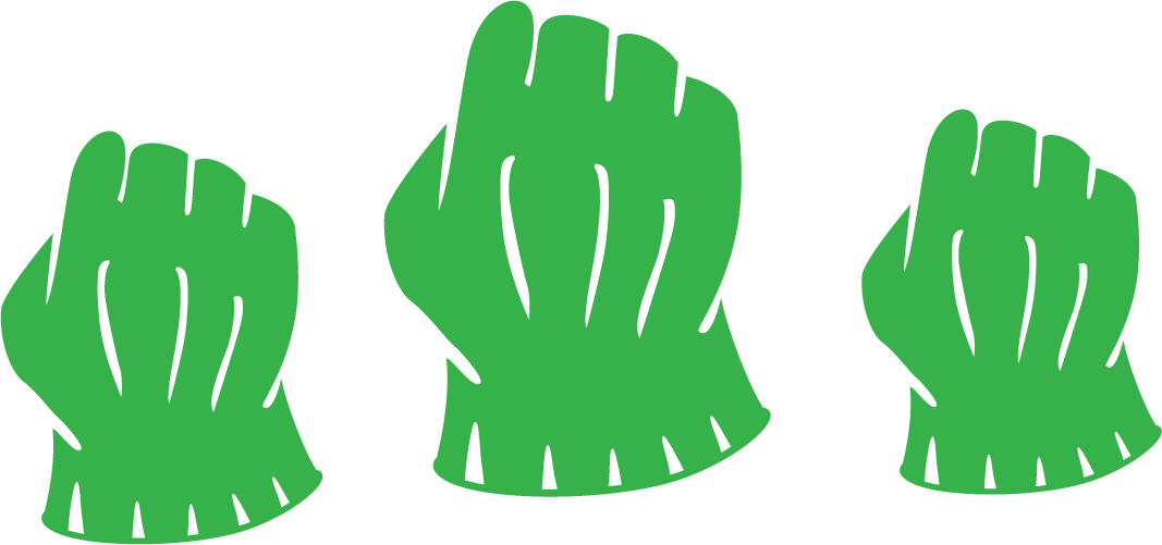 green gloves in fists