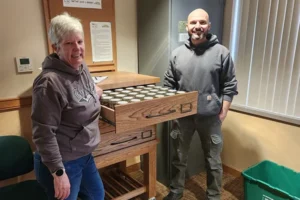 Wild Ones Loess Hills Seed Library two people posing with seed library